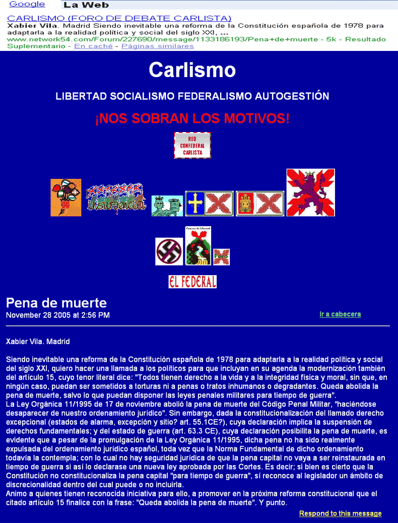 Foro de debate carlista (28-11-2005).